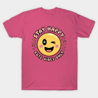 Stay Happy - Kawaii Smiley Face T-Shirt